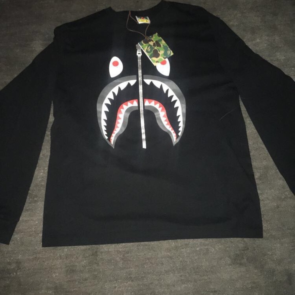 Bape Long Sleeve Zipper Tee